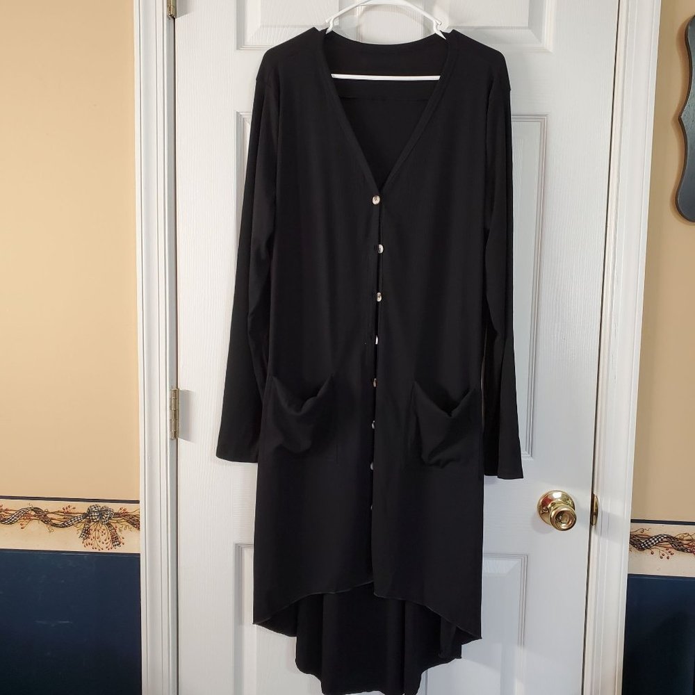 Dokotoo Womens Snap Button Down Pocketed Open Front Long Knitted Cardigan Outerw